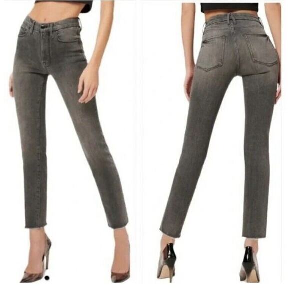 Good American Denim - Good American Jeans 6 / 28 Good Legs Crop Gray High Rise Frayed Hems Skinny